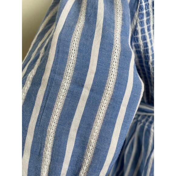 Old Navy Women's Striped Wrap Baby Doll Top Blue M Cottage Pastoral Feminine - Picture 10 of 15